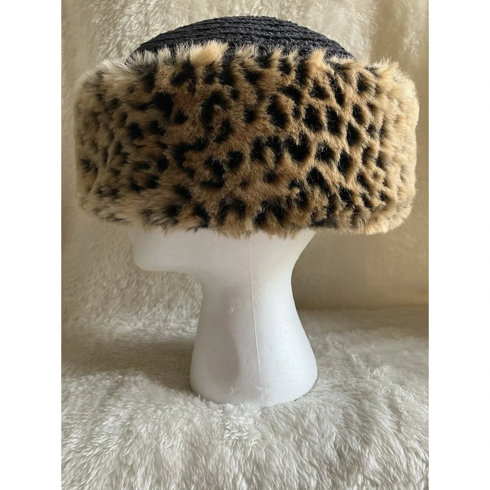 Betmar New York Leopard Print Faux Fur Cuffed Hat OSFM
